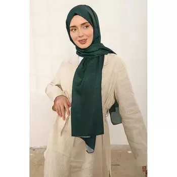 Женская минимальная узорчатая мягкая шаль темно-зеленая