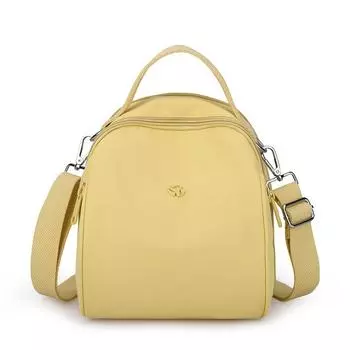 Женская многофункциональная сумка через плечо кроссбоди однотонная сумка-тоут дорожная сумка нейлоновый маленький рюкзак жёлтый