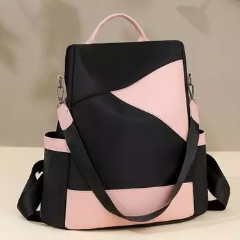 Женская многофункциональная сумка через плечо сшитая школьная сумка рюкзак с защитой от кражи чёрный