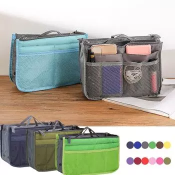 Женская многофункциональная сумка для хранения туалетных принадлежностей с двойной застежкой-молнией красный