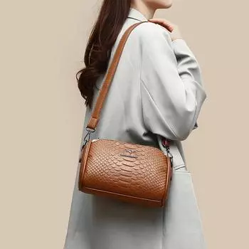 Женская многослойная сумка через плечо для модных роскошных дизайнерских женских высококачественных кожаных сумок-мессенджеров