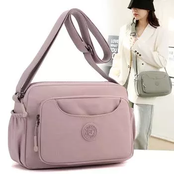 Женская многослойная сумка через плечо, однотонная сумка через плечо, сумка для матери чёрный