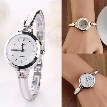 Женская мода, электроника, наручные часы, повседневные часы из нержавеющей стали 1 серебряный