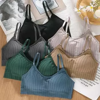 Женская мода, бесшовные топы на бретелях, женское нижнее белье с эффектом пуш-ап, укороченный топ с регулируемым ремешком для девочек, сплошной цвет, беспроводное нижнее белье зелёный