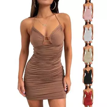 Женская мода Bodycon трикотажные платья сексуальное летнее мини-платье без рукавов S белый