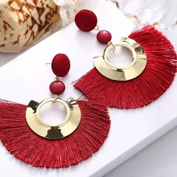 Женская мода богемные серьги с кисточками очаровательные ювелирные подарки чёрный