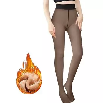 Женская мода Большие размеры колготки Носить теплые колготки Большие размеры колготки леггинсы поверх черной кожи S кофейный