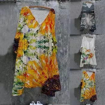 Женская мода больших размеров винтажные праздничные цветочные винтажные платья с рукавами 3/4 XXL белый