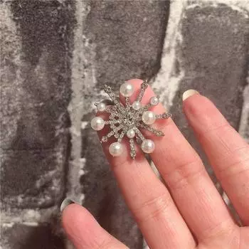 Женская мода большое кольцо преувеличенный дизайн снежинки кольца для пальцев регулируемая индивидуальность Resizable