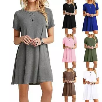 Женская мода большого размера, однотонное облегающее платье с коротким рукавом, свободная короткая юбка, офисная леди M белый