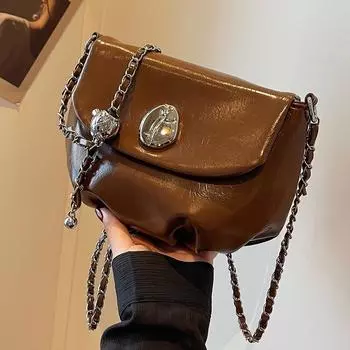 Женская мода цепочки сумки через плечо простой дизайн застежка универсальная сумка на плечо корейский модный женский дорожный набор для поездок на работу и отдыха