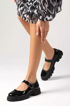 Женская мода, черные балетки из лакированной кожи Cyntia, лоферы на толстой подошве, обувь