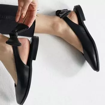 Женская мода Черные женские повседневные туфли на плоской подошве