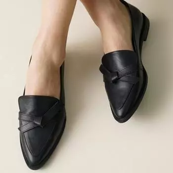 Женская мода Черный цвет Женские мокасины Повседневная обувь на плоской подошве