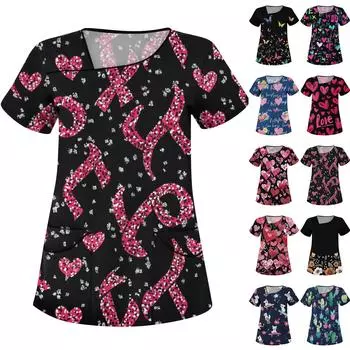 Женская мода цветочный принт короткий рукав комбинезон с карманами топы одежда XXXL