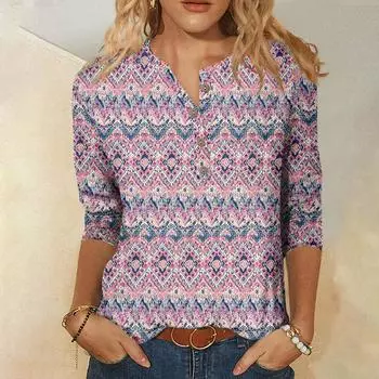 Женская мода День святого Валентина Печатный длинный рукав свободный круглый вырез толстовка Топ осень L розовый