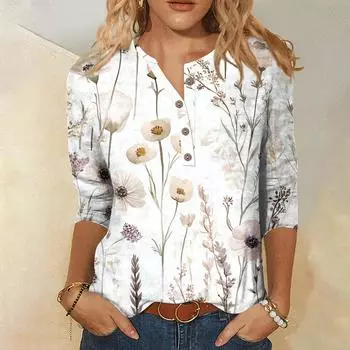 Женская мода День святого Валентина Печатный длинный рукав свободный круглый вырез толстовка Топ осень L бежевый