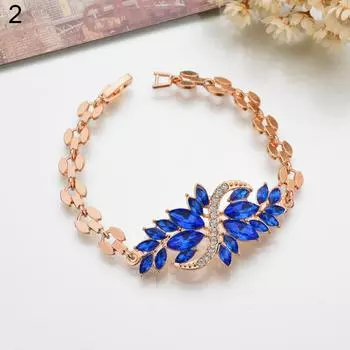 Женская мода для девочек, браслет-цепочка с павлином, браслет-манжета, браслет, ювелирный подарок синий