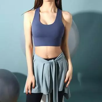 Женская мода для фитнеса, однотонный жилет без рукавов с перекрестной повязкой, спортивная одежда XL синий