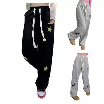 Женская мода для отдыха, темперамент, высокая талия, тонкая шнуровка, свободные брюки 100, широкие брюки для движения, брюки для отдыха M