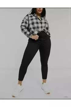 Женская мода Джинсы большого размера Черные облегающие джинсы больших размеров (тощий)