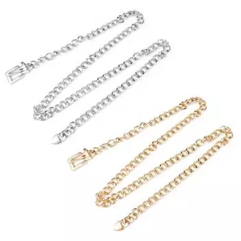 Женская мода Европа и Америка Лето Талия Цепочка Длинная Пряжка Ювелирные Изделия Аксессуар Металлический Пояс золотой