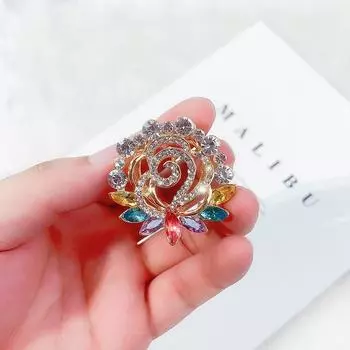 Женская мода геометрическая брошь круглая цветочная пряжка для шарфа броши для женщин фиксированные булавки для одежды ювелирные изделия аксессуары подарок