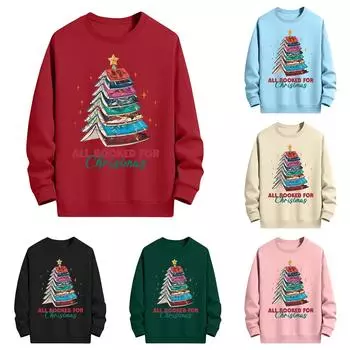 Женская мода Хэллоуин с длинным рукавом с принтом Свободная толстовка с круглым вырезом Топ XL