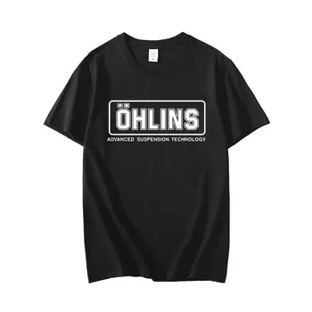 Женская мода хлопковая футболка с принтом OHLINS летняя одежда повседневная модная мужская женская футболка с круглым вырезом и короткими рукавами Harajuku XS чёрный