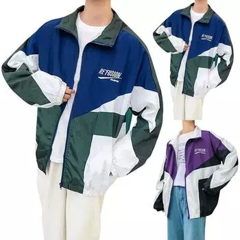 Женская мода и универсальная весенне-летняя повседневная спортивная куртка в стиле ретро L фиолетовый