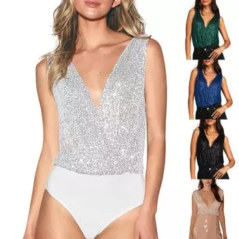 Женская мода и высокий уровень Flash для ночного клуба, сексуальное V-образное вечернее платье с открытой спиной, комбинезон, универсальная база L армия зеленый