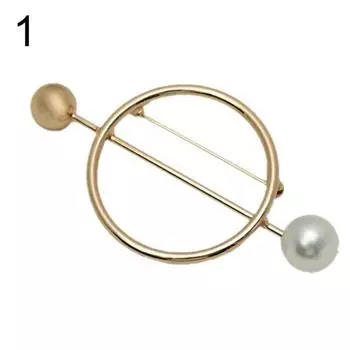 Женская мода из искусственного жемчуга полые геометрические броши Safty Pin Кардиган Рубашка Значок