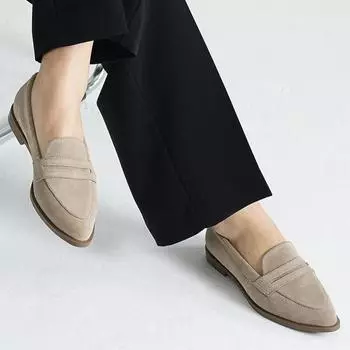 Женская мода из натуральной замши бежевого цвета женские мокасины повседневная обувь на плоской подошве