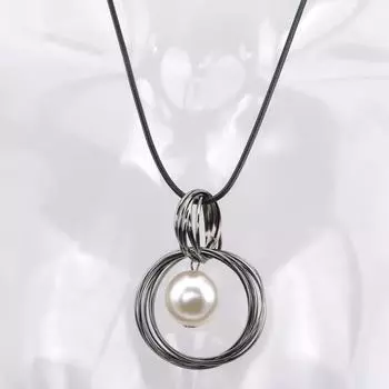 Женская мода Элегантный круглый шарик из бисера с двойным кольцом и темпераментом Свитер-цепочка None белый