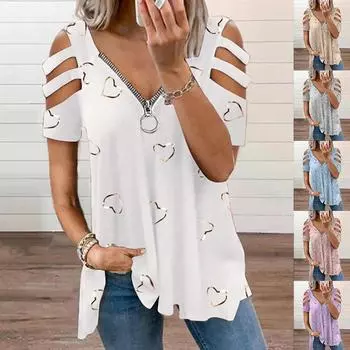 Женская мода Элегантный пуловер с цветочным принтом с открытыми плечами Повседневный нижний топ XXL фиолетовый