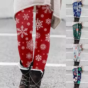 Женская мода клетчатый принт высокопрочные эластичные мягкие леггинсы на животе брюки XXL красный