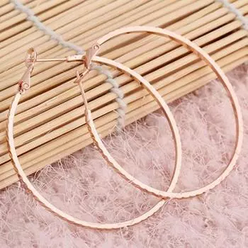 Женская мода круглый большой круг большой обруч Huggie петли серьги ювелирные изделия платиновый