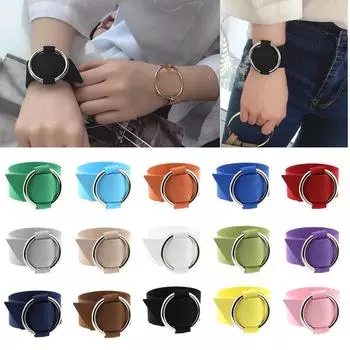 Женская мода Круглый браслет-подвеска Широкий бархатный многоцветный браслет Большой круг Манжеты Винтажные клубные украшения Фланелевой регулируемый браслет