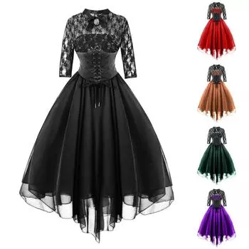 Женская мода, крутая вечеринка, кружевное повседневное элегантное платье с вышивкой и повязкой L чёрный