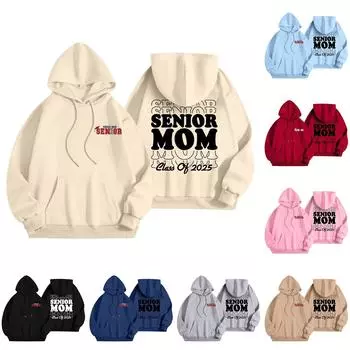 Женская мода легкий длинный рукав пуловер толстовки с капюшоном с карманами графическая толстовка L