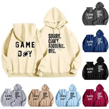 Женская мода легкий длинный рукав пуловер толстовки с капюшоном с карманами графическая толстовка S