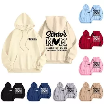 Женская мода легкий длинный рукав пуловер толстовки с капюшоном с карманами графическая толстовка XXL чёрный