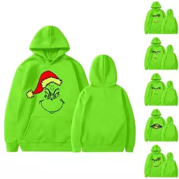 Женская мода легкий пуловер с длинным рукавом рождественская модная толстовка с капюшоном XXL