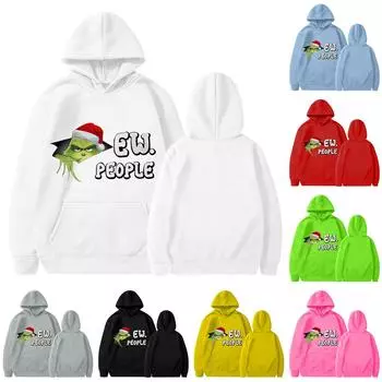 Женская мода легкий пуловер с длинным рукавом рождественская модная толстовка с капюшоном XXL