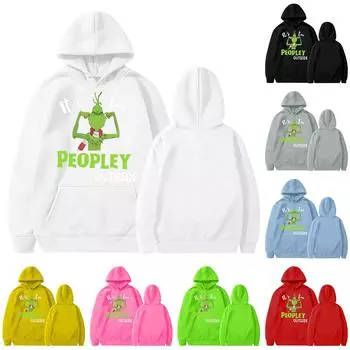 Женская мода легкий пуловер с длинным рукавом рождественская модная толстовка с капюшоном L зелёный