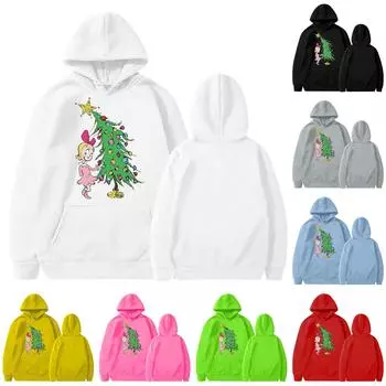 Женская мода легкий пуловер с длинным рукавом рождественская модная толстовка с капюшоном M зелёный