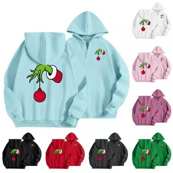 Женская мода, легкий свитер с длинным рукавом, толстовка с капюшоном, свободный свитшот с графическим принтом L чёрный