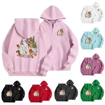 Женская мода, легкий свитер с длинным рукавом, толстовка с капюшоном, свободный свитшот с графическим принтом S чёрный