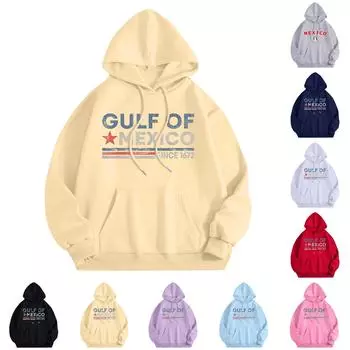 Женская мода, легкий свитер с длинными рукавами и карманами, толстовка с капюшоном с принтом Мексики L чёрный