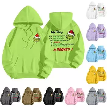 Женская мода, легкий женский свитер с длинными рукавами и принтом в виде карманов, толстовка с капюшоном S